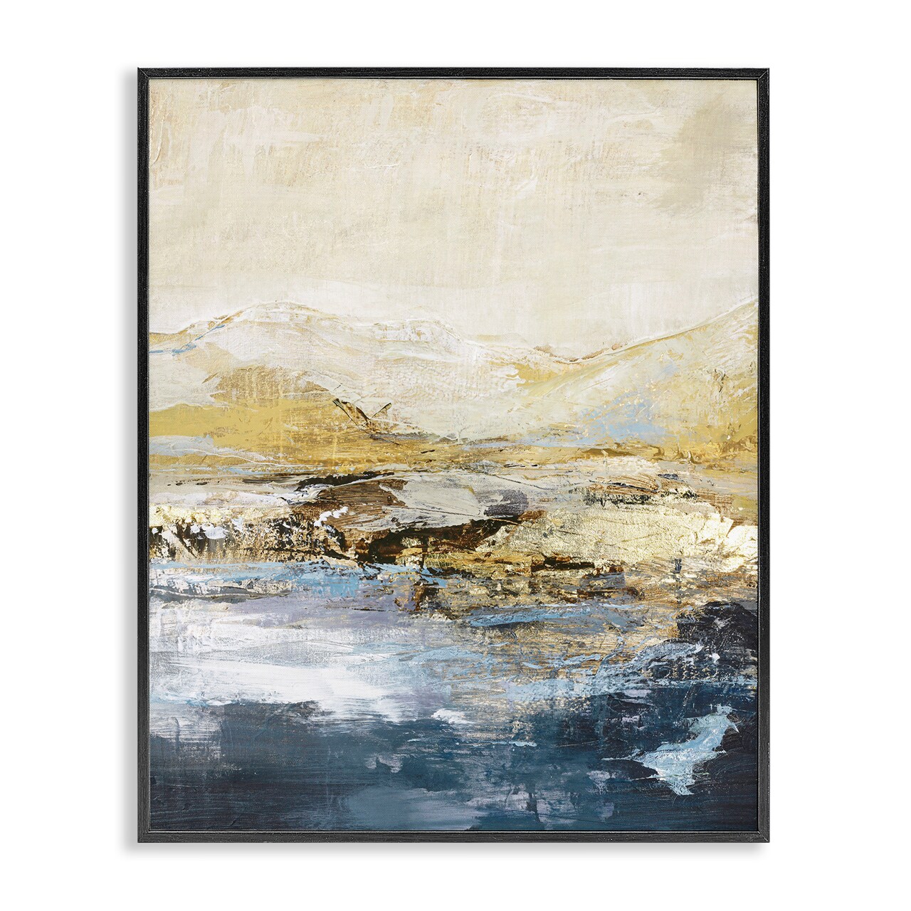 Stupell Industries Mountain Lake Abstraction Framed Giclee Wall Art Design by Design Fabrikken
